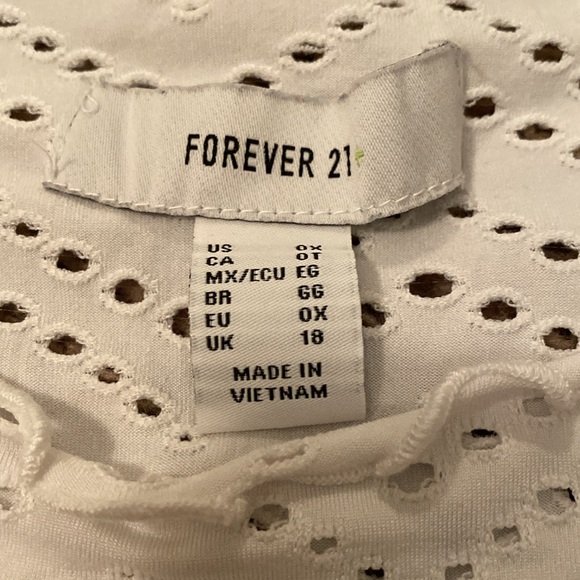 White t with hole pattern from forever 21 - Picture 3 of 3